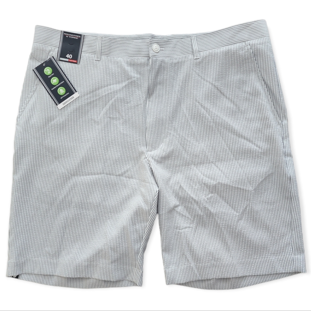 SEERSUCKER ROUNDTREE & YORKE 40 CLASSIC FIT SHORTS